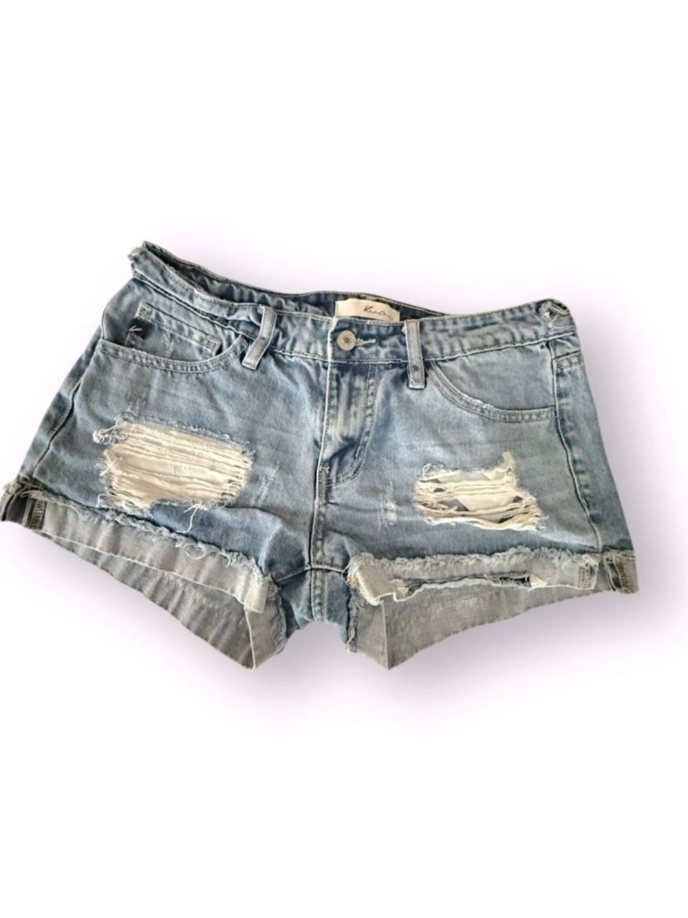 Kancan Destroyed Distressed boho Festival Shorts Cotton Women's size S Small